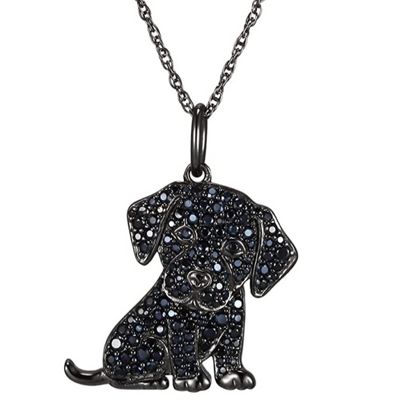 Labrador Retriever Diamonds Puppy Necklace - Picture 4 of 7